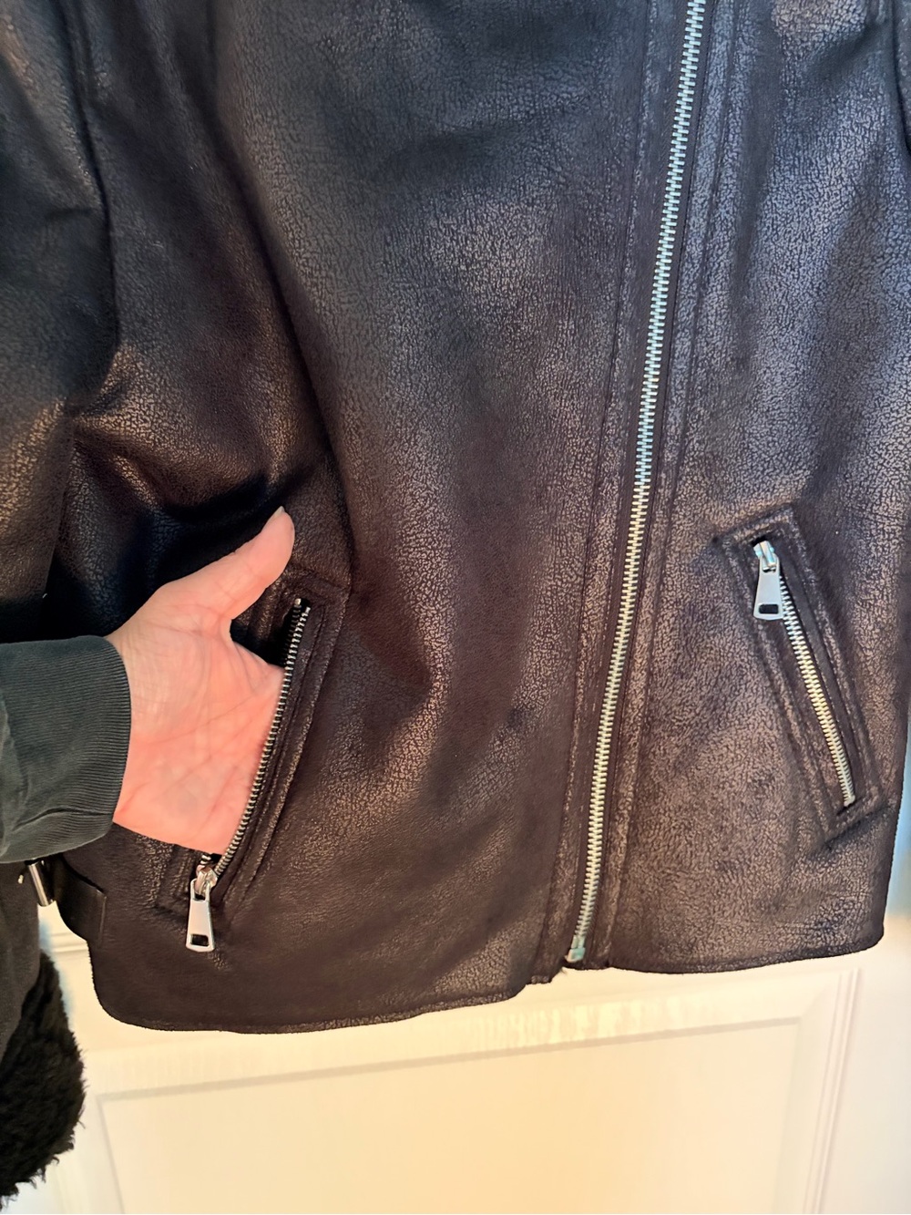 Love Tree Men's Dark Brown Bomber Jacket with Silver Zippers